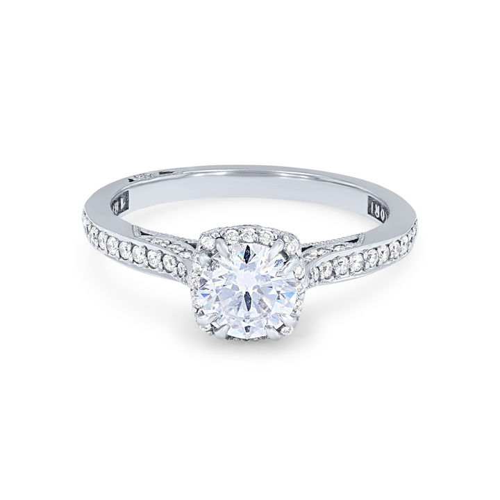 White Gold 18K Tacori Dantela Halo Engagement Setting