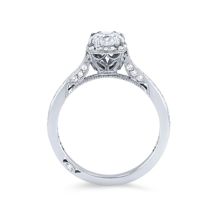 White Gold 18K Tacori Dantela Halo Engagement Setting
