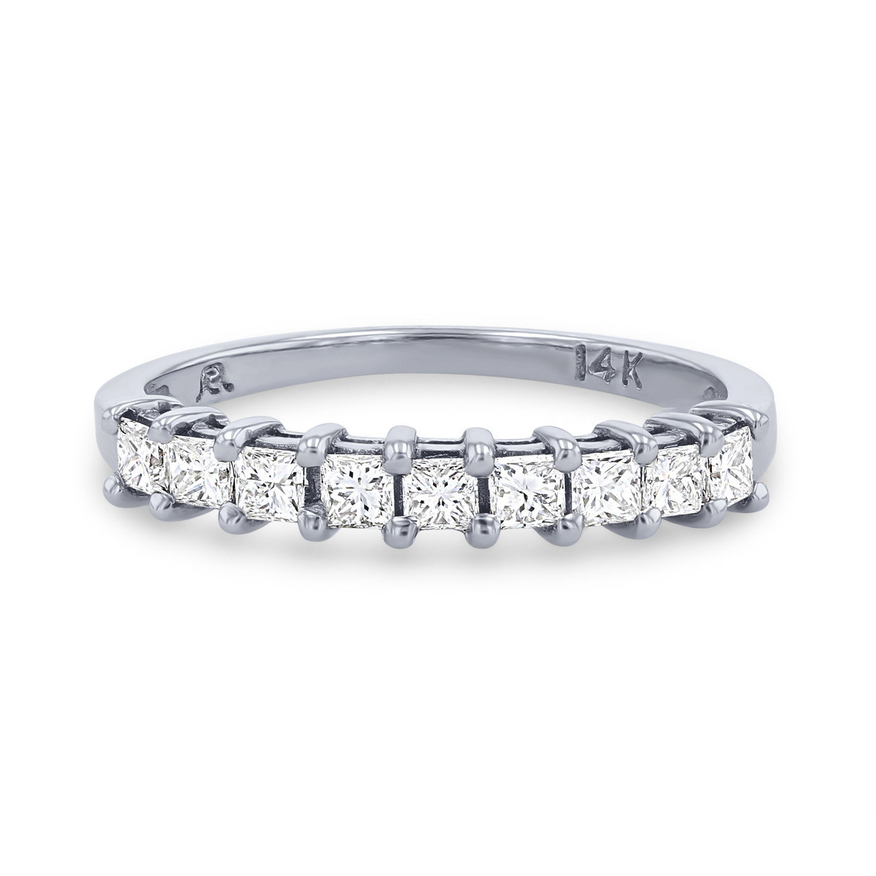 Shared Prong Princess Diamond Wedding Band