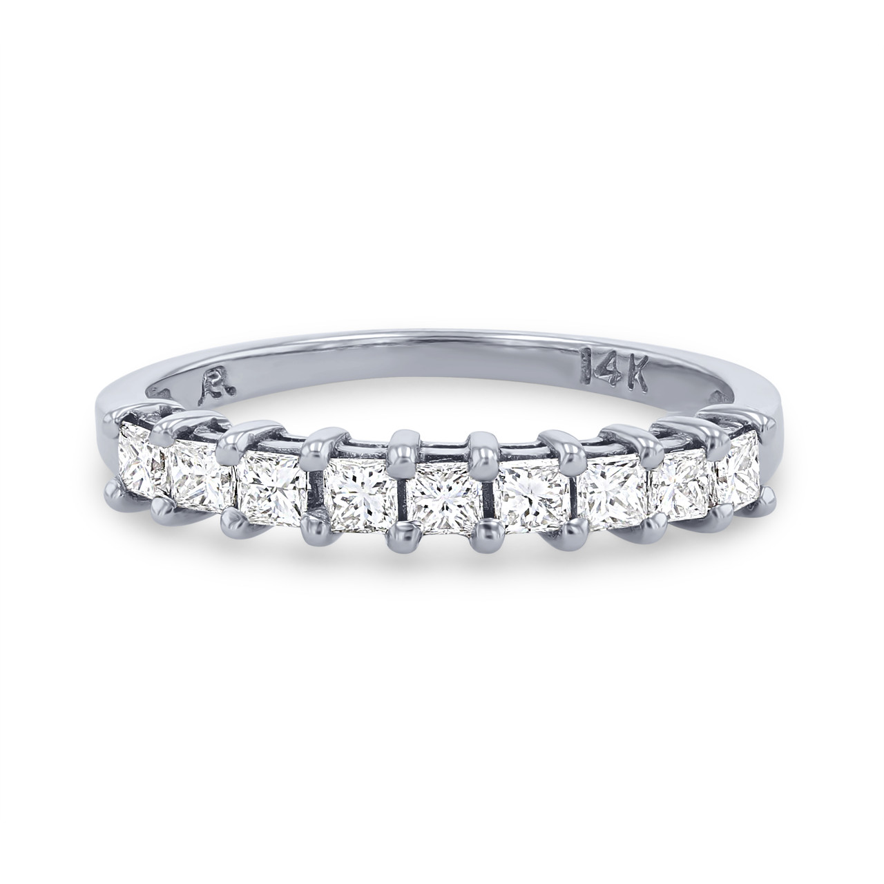 Shared Prong Princess Diamond Wedding Band 0