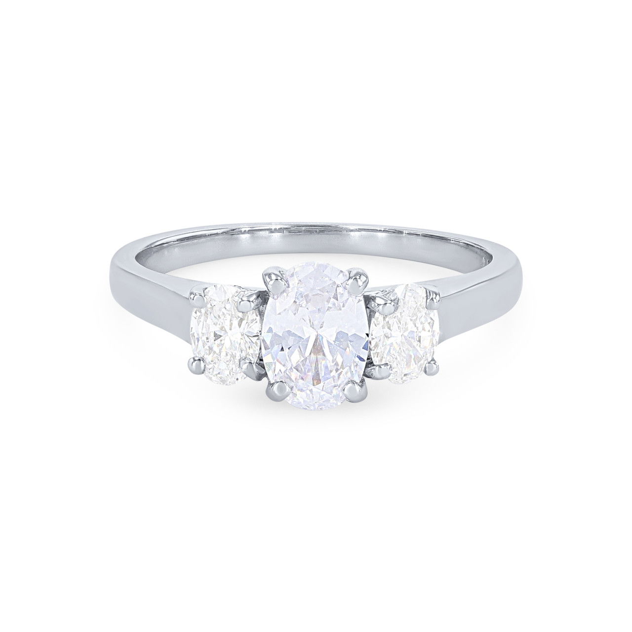 Classic Three Stone Oval Diamond Engagement Setting