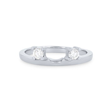 True Romance Three Stone Diamond Ring Guard In White Gold 14K