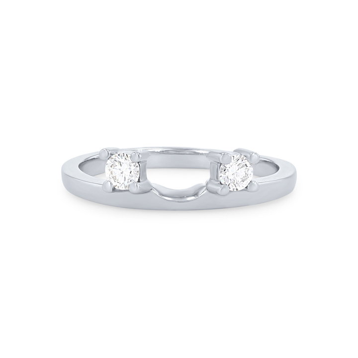 True Romance Three Stone Diamond Ring Guard In White Gold 14K