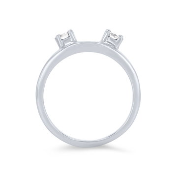 True Romance Three Stone Diamond Ring Guard In White Gold 14K
