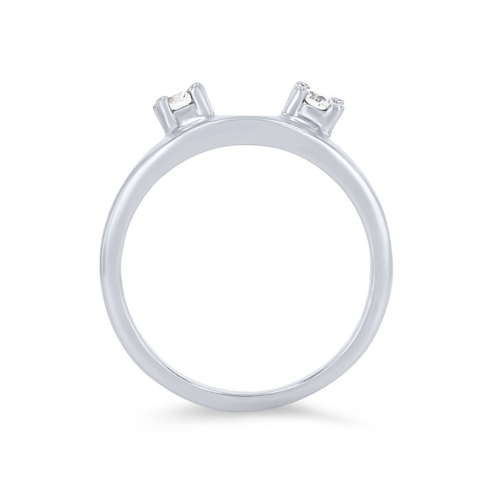 True Romance Three Stone Diamond Ring Guard In White Gold 14K