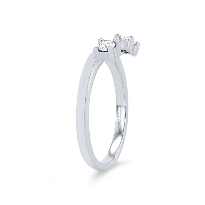 True Romance Three Stone Diamond Ring Guard In White Gold 14K