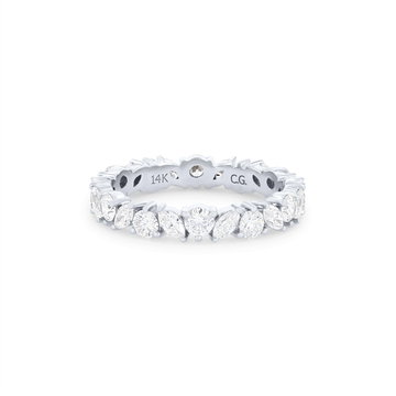 Floral Marquise and Round Diamond Eternity Wedding Band by C. Gonshor In Yellow Gold 14K