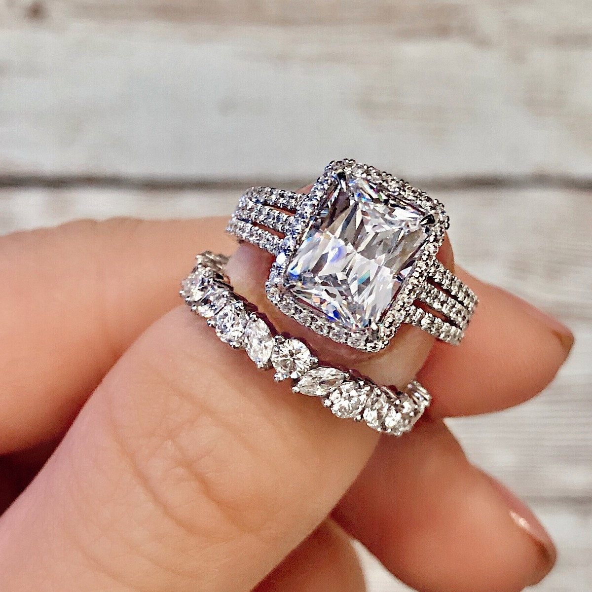 Floral Marquise and Round Diamond Eternity Wedding Band by C. Gonshor