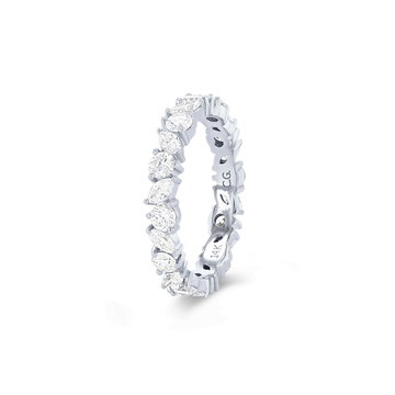 Floral Marquise and Round Diamond Eternity Wedding Band by C. Gonshor In Yellow Gold 14K