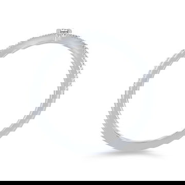 Single Diamond Contour Two Row Wedding Band by Classique