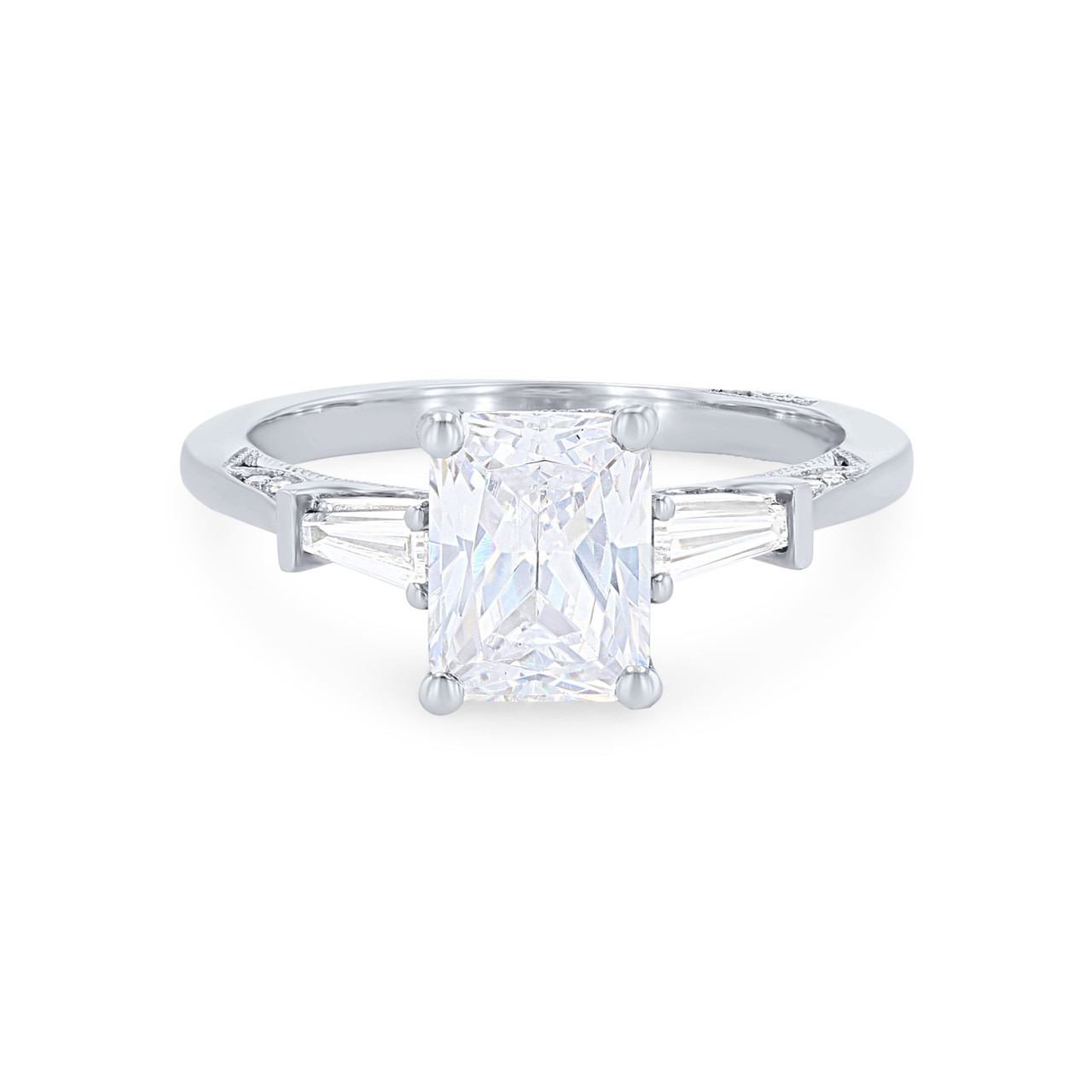Simply Tacori Baguette Three Stone Engagement Setting 0