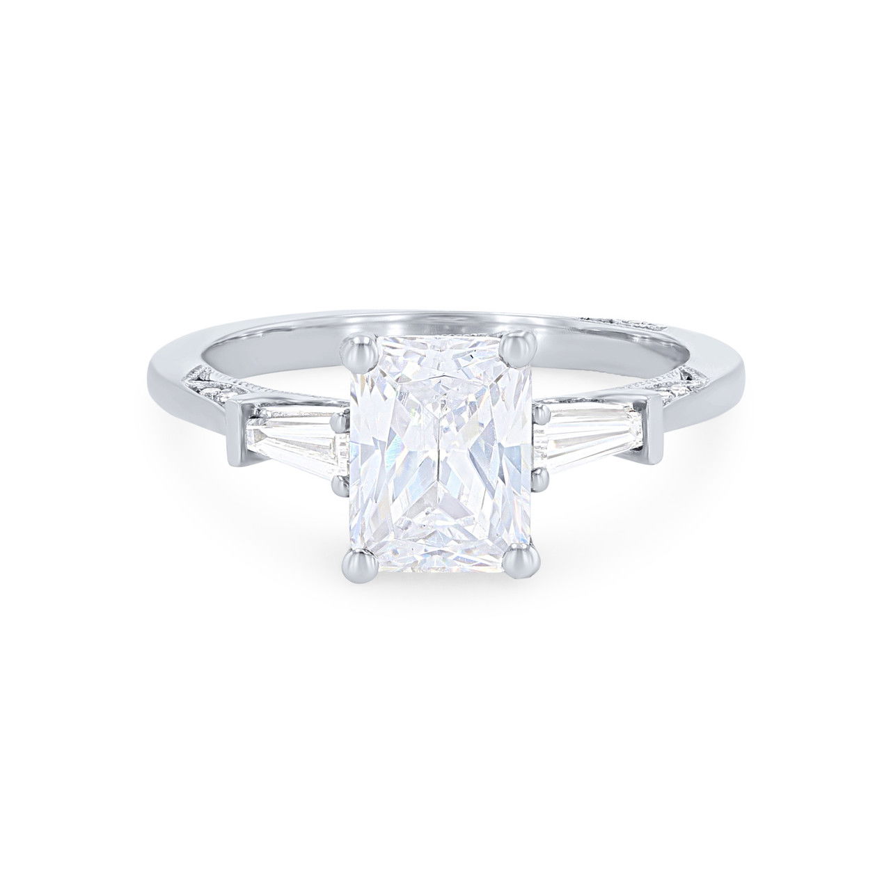 Simply Tacori Baguette Three Stone Engagement Setting
