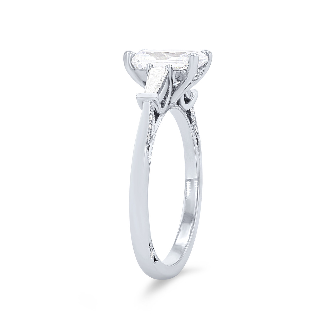 Simply Tacori Baguette Three Stone Engagement Setting