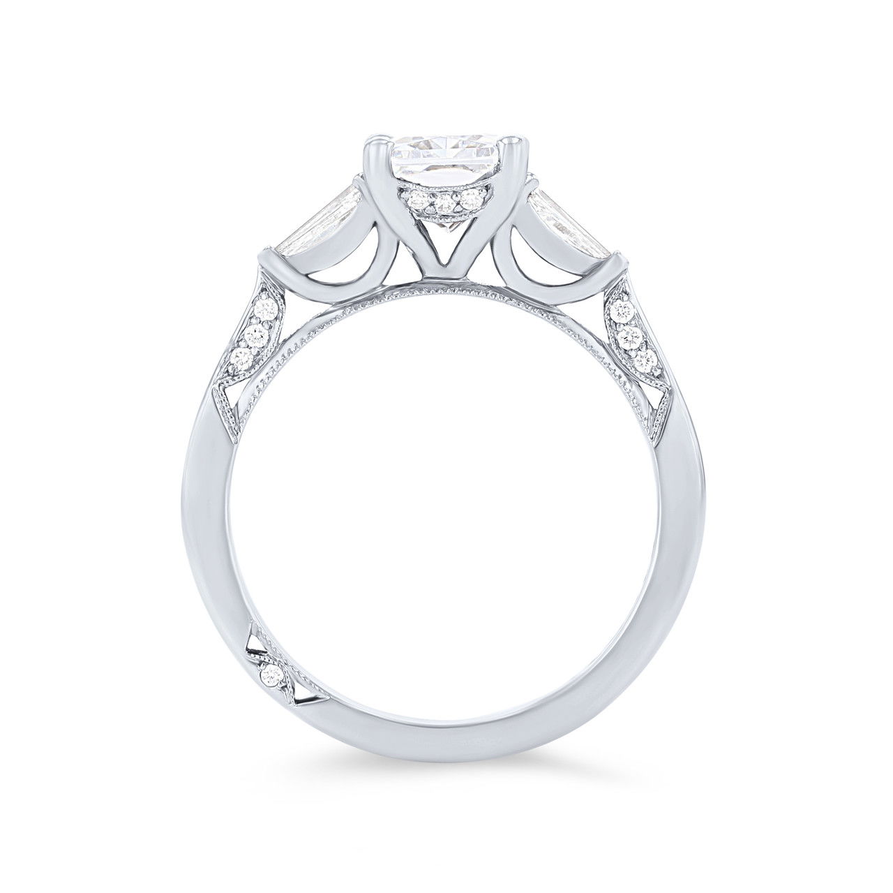 Simply Tacori Baguette Three Stone Engagement Setting
