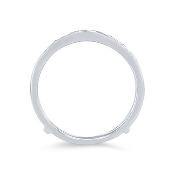 True Romance Beadset Diamond Contour Ring Guard In White Gold 14K