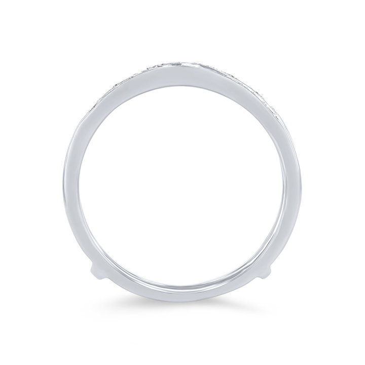 True Romance Beadset Diamond Contour Ring Guard In White Gold 14K