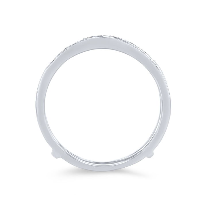 White Gold 14K True Romance Beadset Diamond Contour Ring Guard