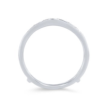 True Romance Beadset Diamond Contour Ring Guard In White Gold 14K
