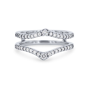 True Romance Graduated Diamond Contour Ring Guard In White Gold 14K