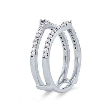 True Romance Graduated Diamond Contour Ring Guard In White Gold 14K