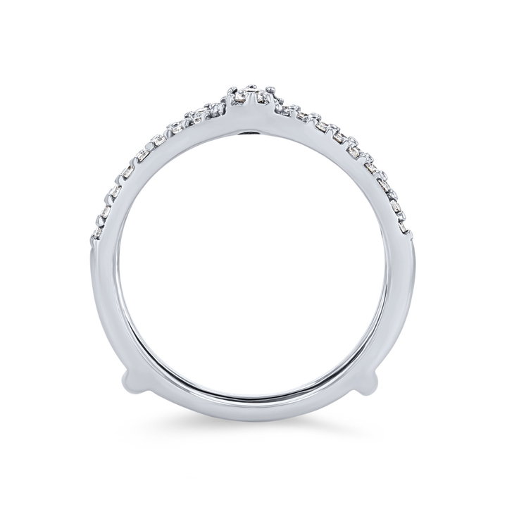 True Romance Graduated Diamond Contour Ring Guard In White Gold 14K