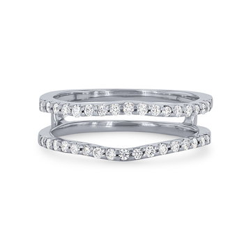True Romance Diamond Contour Ring Guard In White Gold 14K