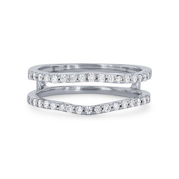True Romance Diamond Contour Ring Guard In White Gold 14K