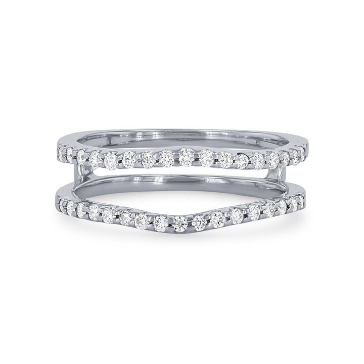 True Romance Diamond Contour Ring Guard In White Gold 14K