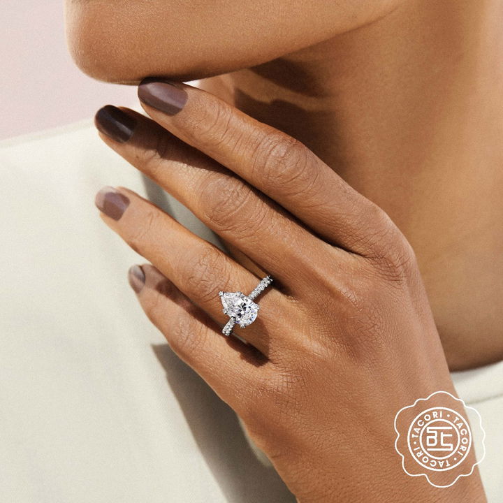 Yellow Gold 18K Tacori RoyalT Pear Engagement Setting