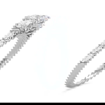 Three Stone Round Diamond Pave Engagement Setting
