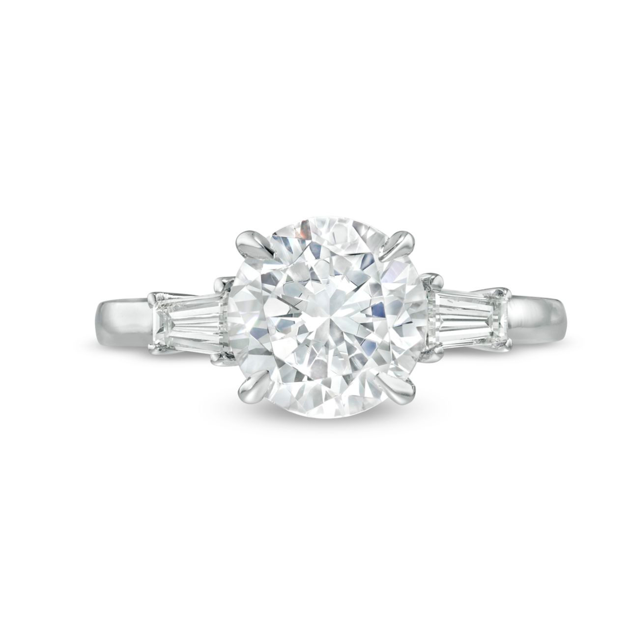 Three Stone Tapered Baguette Diamond Engagement Setting by C. Gonshor 0