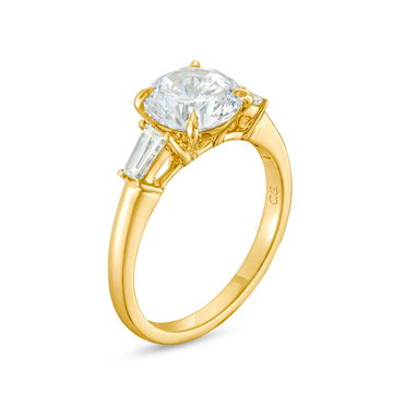 Three Stone Tapered Baguette Diamond Engagement Setting by C. Gonshor In Yellow Gold 14K