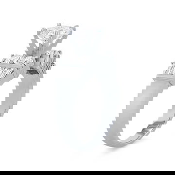 Two Row Round and Baguette Diamond Bar Set Engagement Setting