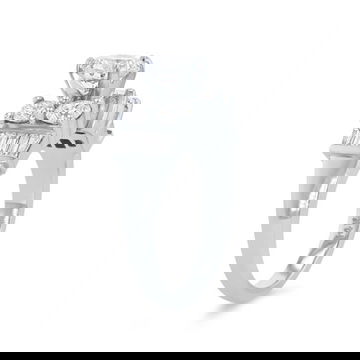 Two Row Round and Baguette Diamond Bar Set Engagement Setting
