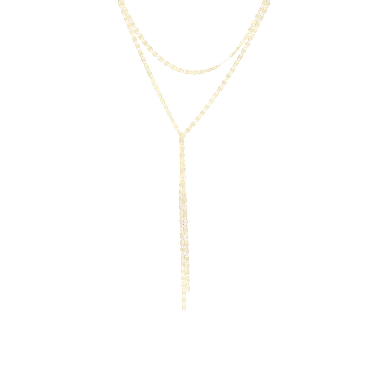 Gold Double Strand Drop Adjustable Necklace 0