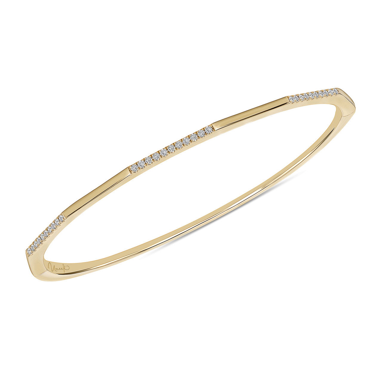 Uneek Geometric Diamond Segment Bangle Bracelet 0
