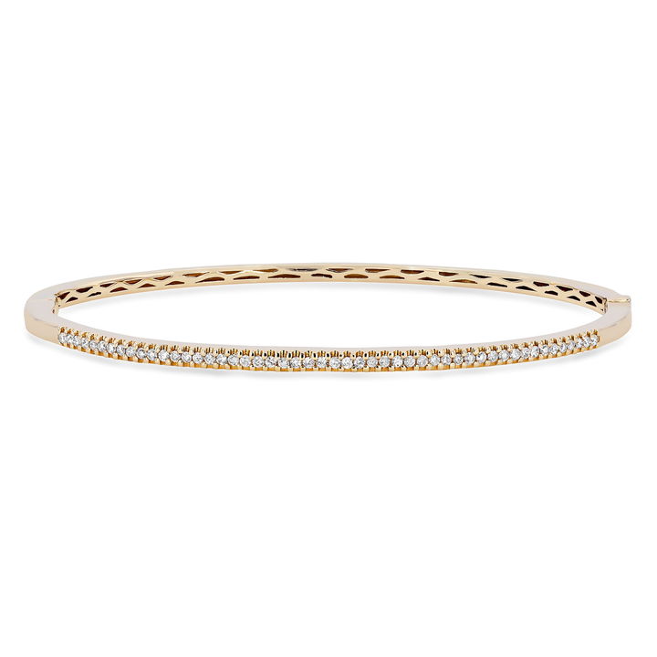 Yellow Gold 14K Classic Diamond Bangle Bracelet
