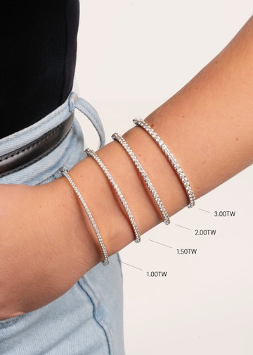Classic Diamond Bangle Bracelet In White Gold 14K