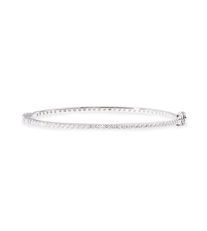 Classic Diamond Bangle Bracelet In White Gold 14K