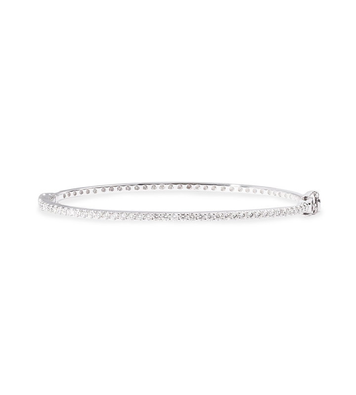Classic Diamond Bangle Bracelet In White Gold 14K