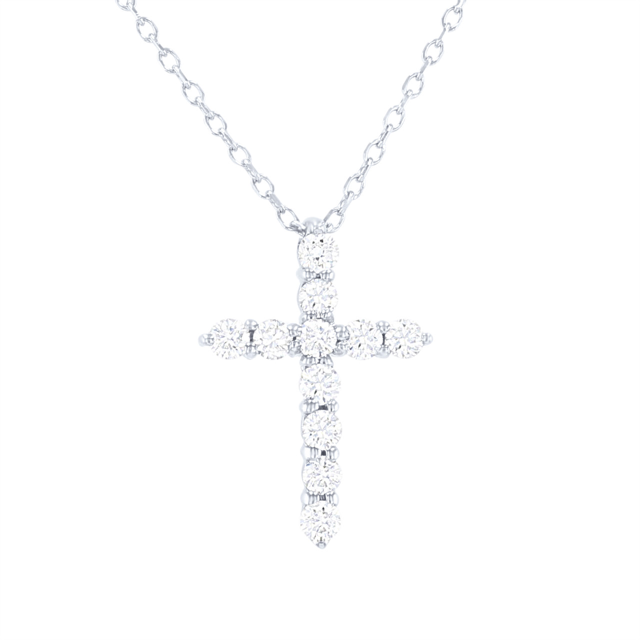 Diamond Cross Pendant Necklace 0