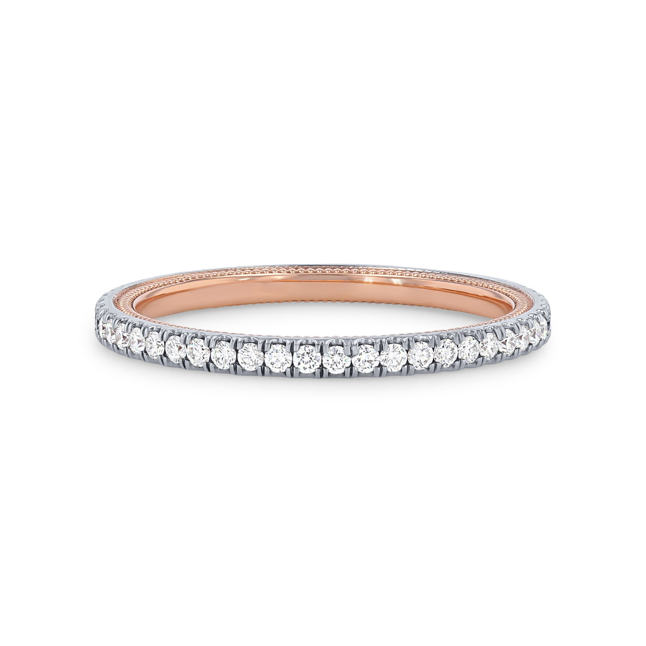 Verragio Tradition Diamond Wedding Band In Rose Gold/white Gold 14K 0