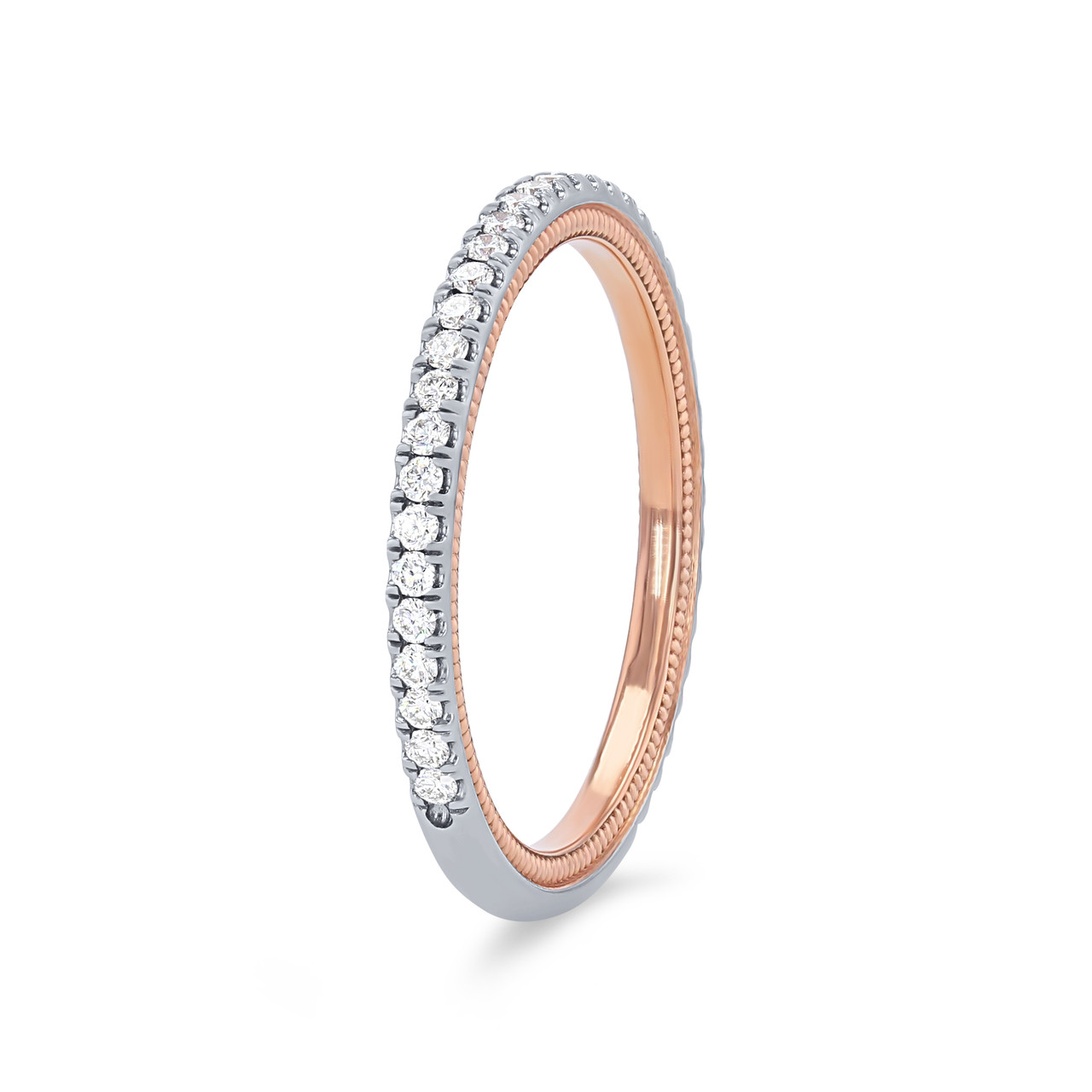 Verragio Tradition Diamond Wedding Band In Rose Gold/white Gold 14K 1