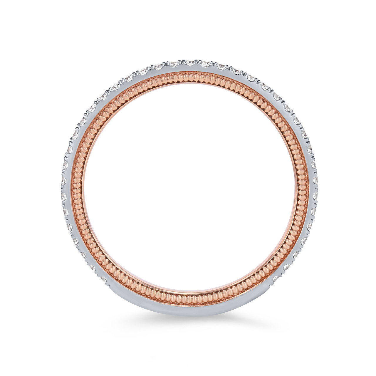 Verragio Tradition Diamond Wedding Band In Rose Gold/white Gold 14K 2