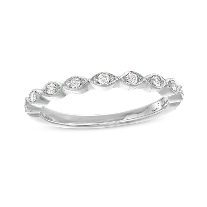Marquise Frame Wedding Band by Adorette In Platinum