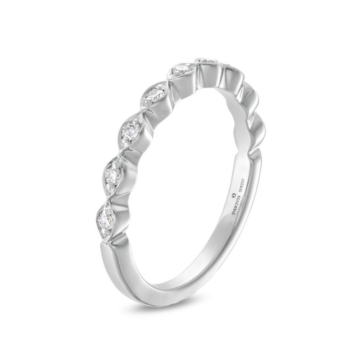 White Gold 14K Marquise Frame Wedding Band by Diamonds Direct Designs