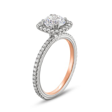 Verragio Tradition Halo Engagement Setting In Rose Gold/white Gold 14K