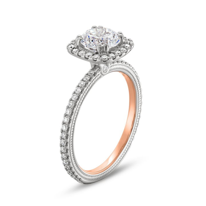 Verragio Tradition Halo Engagement Setting In Rose Gold/white Gold 14K