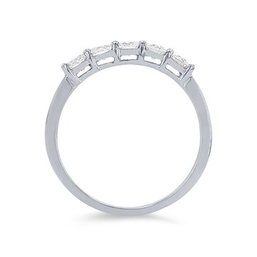 Five Stone Diamond Wedding Band In White Gold 14K