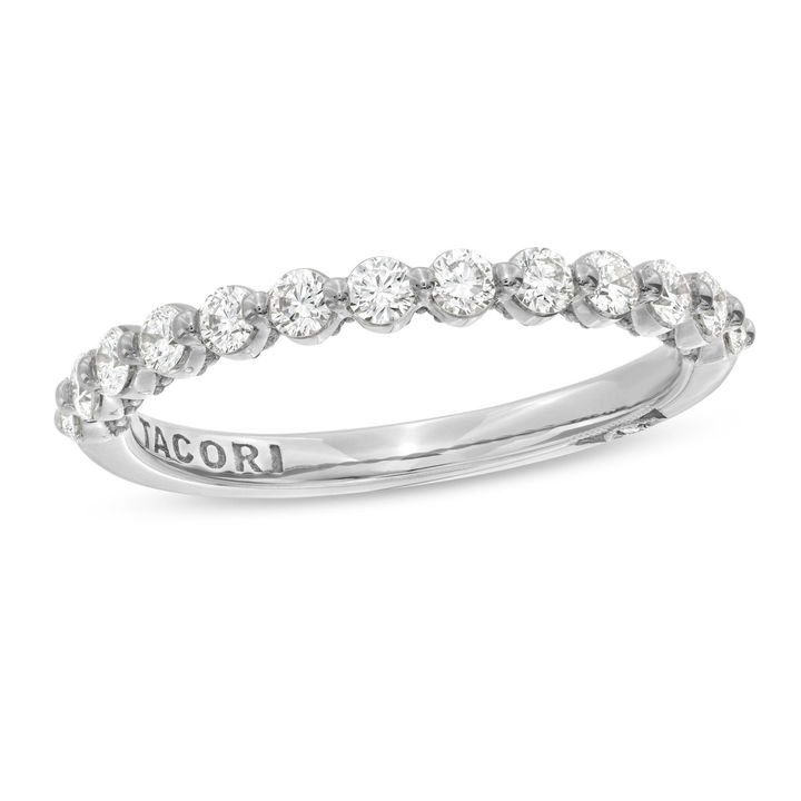 Platinum Tacori Sculpted Crescent Single Prong Wedding Band